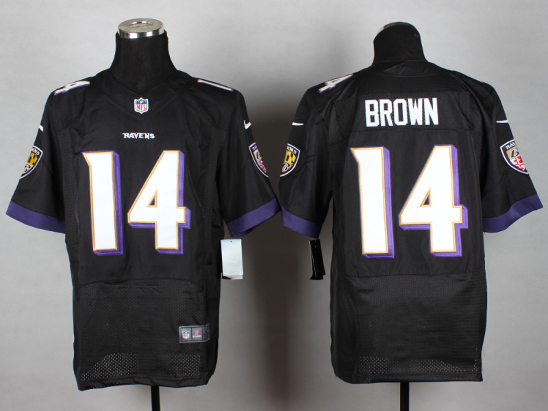 Nike Ravens 14 Brown Black Elite Jersey Nike Ravens 14 Brown Black Elite Jersey