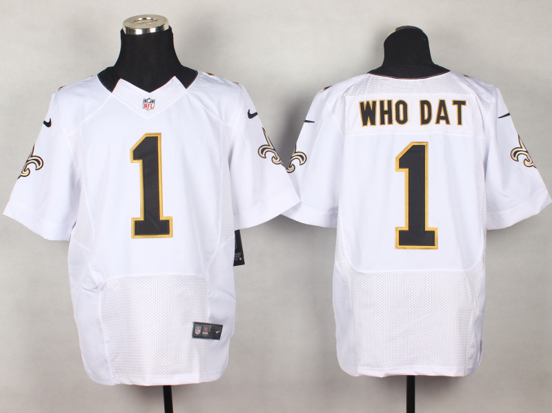 Nike Saints 1 Who Dat White Elite Jersey