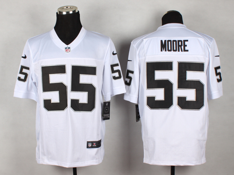 Nike Raiders 55 Moore White Elite Jerseys - Click Image to Close