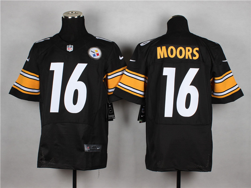 Nike Steelers 16 Moors Black Elite Jersey