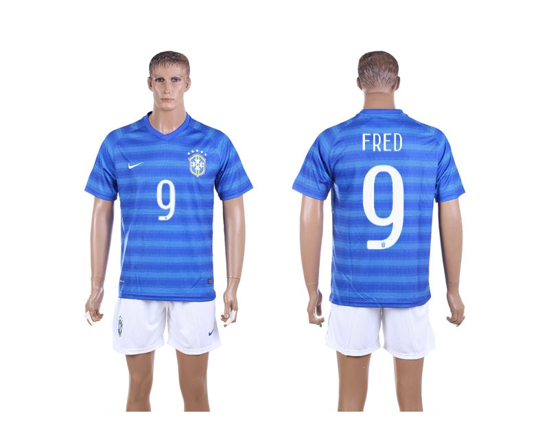 Brazil 9 Fred 2014 World Cup Away Soccer Jersey Brazil 9 Fred 2014 World Cup Away Soccer Jersey