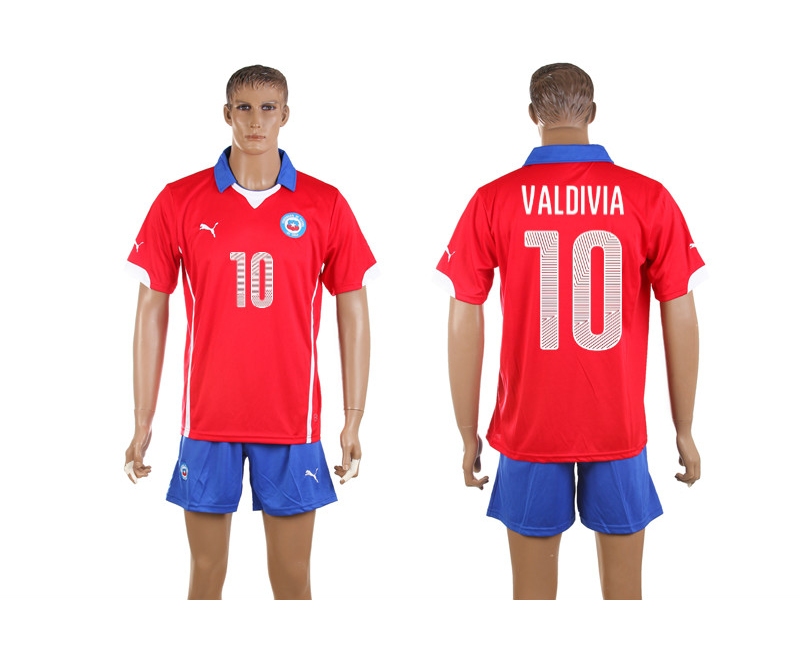Chile 10 Valdivia 2014 World Cup Home Soccer Jersey