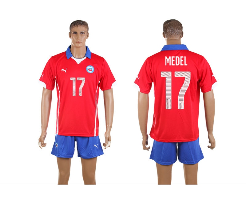 Chile 17 Medel 2014 World Cup Home Soccer Jersey