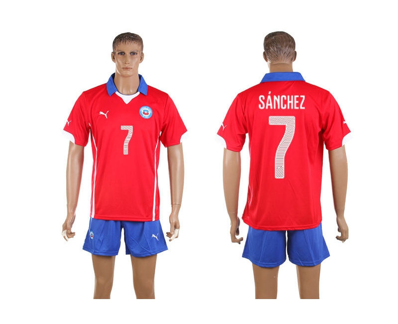Chile 7 Sanchez 2014 World Cup Home Soccer Jersey