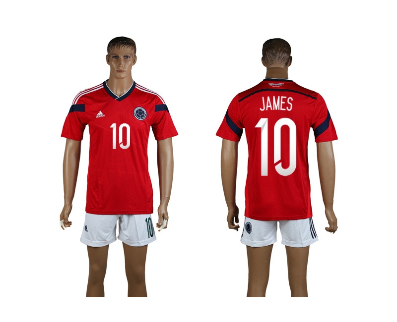 Colombia 10 James 2014 World Cup Away Soccer Jersey