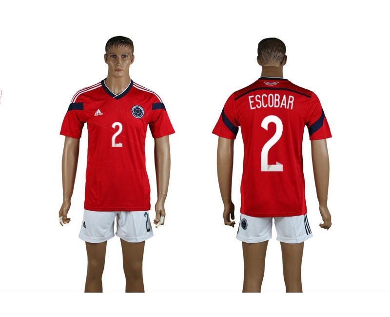 Colombia 2 Escobar 2014 World Cup Away Soccer Jersey