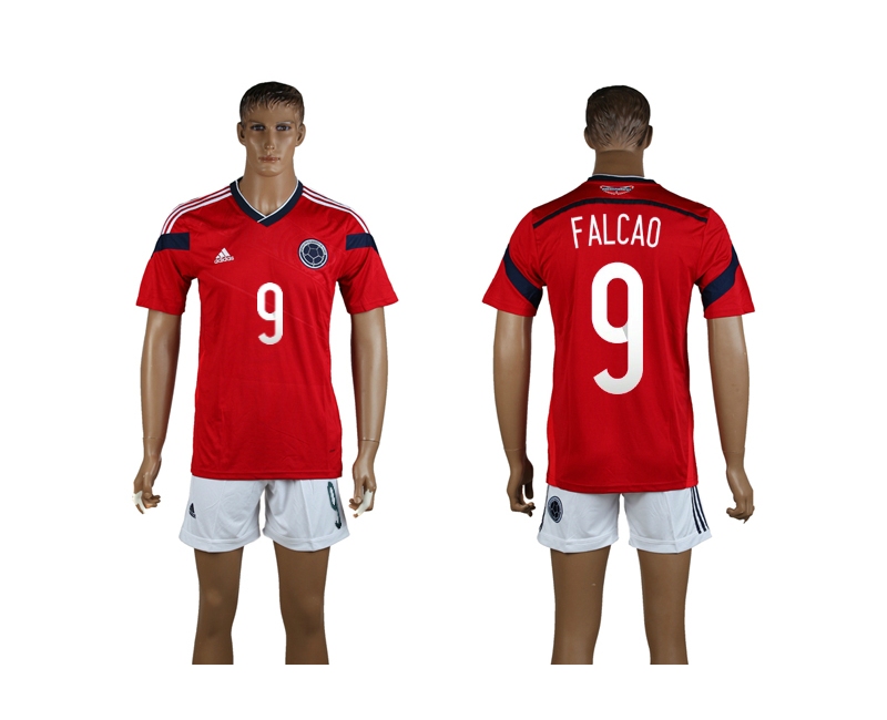 Colombia 9 Falcao 2014 World Cup Away Soccer Jersey