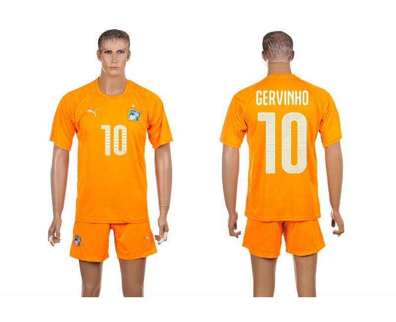 Cote d'Ivoire 10 Gervinho 2014 World Cup Home Soccer Jersey