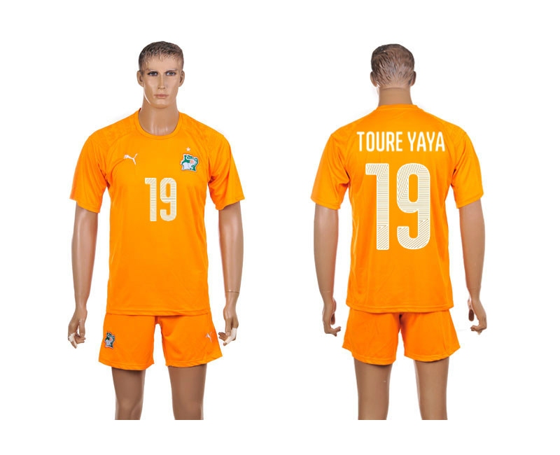 Cote d'Ivoire 11 Toure Yaya 2014 World Cup Home Soccer Jersey