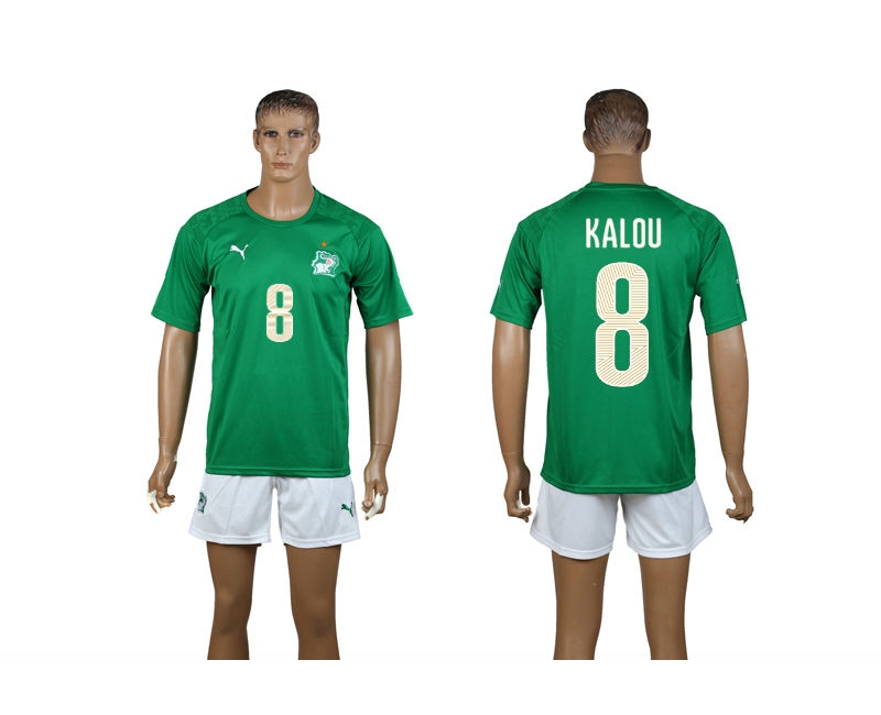 Cote d'Ivoire 8 Kalou 2014 World Cup Away Soccer Jersey
