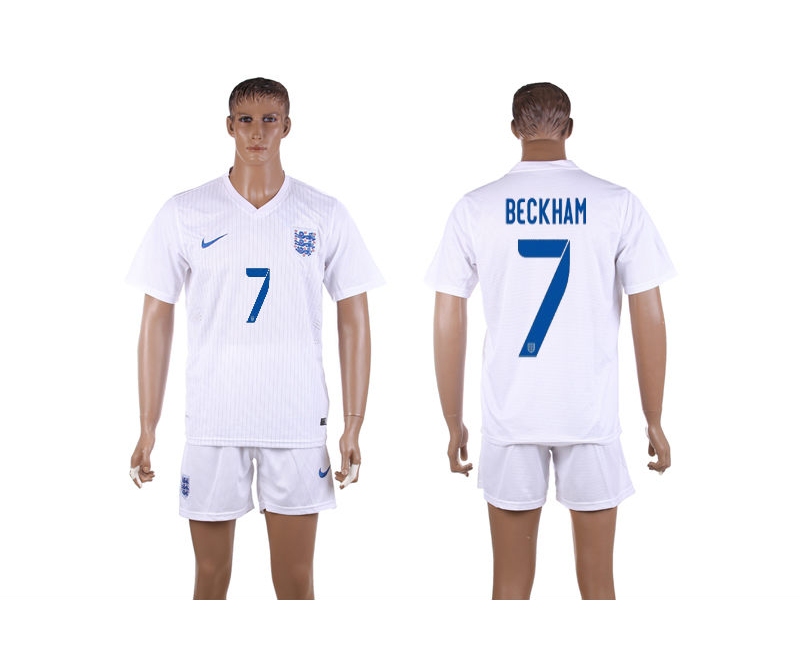 England 7 Beckham 2014 World Cup Home Soccer Jersey