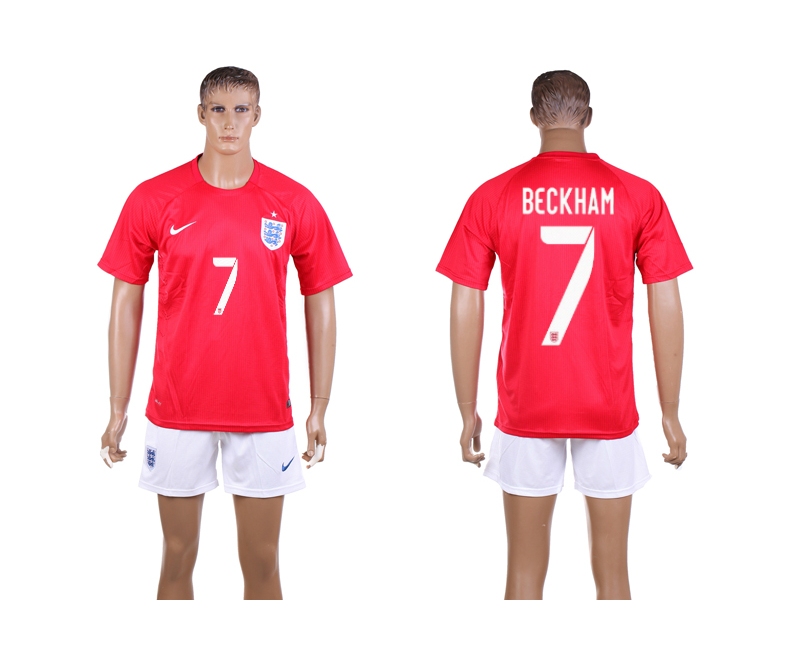 England 7 Beckham 2014 World Cup Away Soccer Jersey