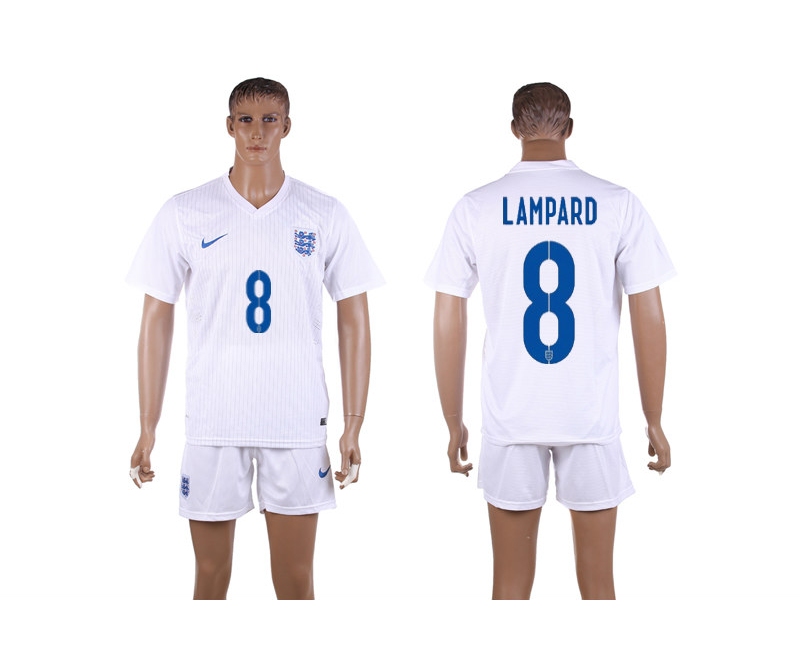 England 8 Lampard 2014 World Cup Home Soccer Jersey