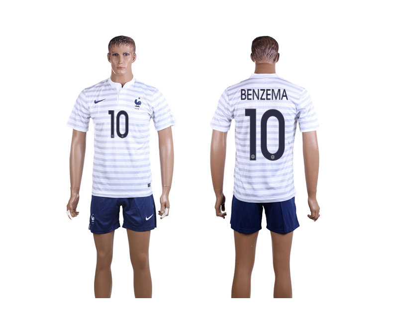 France 10 Benzema 2014 World Cup Away Soccer Jersey