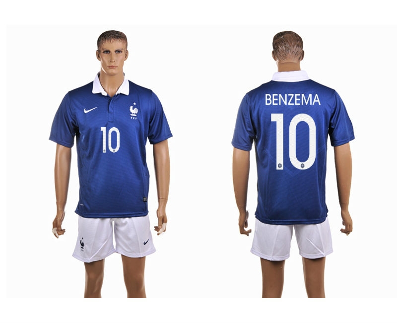 France 10 Benzema 2014 World Cup Home Soccer Jersey