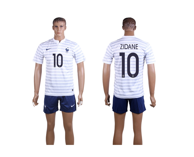 France 10 Zidane 2014 World Cup Away Soccer Jersey