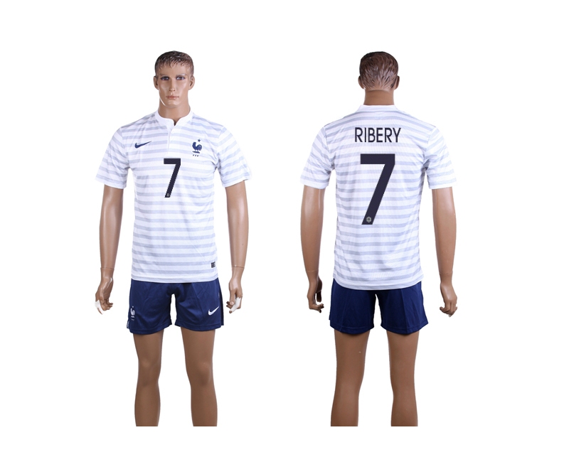 France 7 Ribery 2014 World Cup Away Soccer Jersey