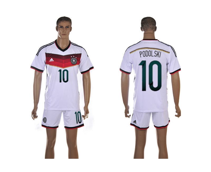 Germany 10 Podolski 2014 World Cup Home Soccer Jersey