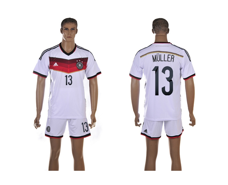 Germany 13 Muller 2014 World Cup Home Soccer Jersey