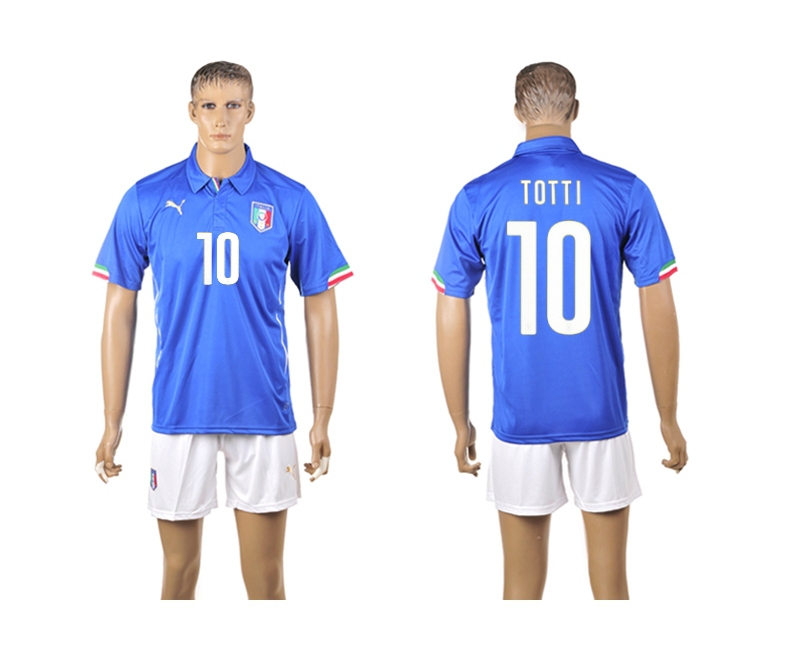 Italy 10 Totti 2014 World Cup Home Soccer Jersey