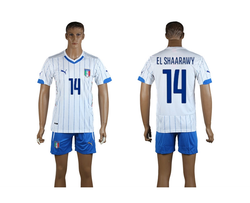 Italy 14 Elshaarawy 2014 World Cup Away Soccer Jersey