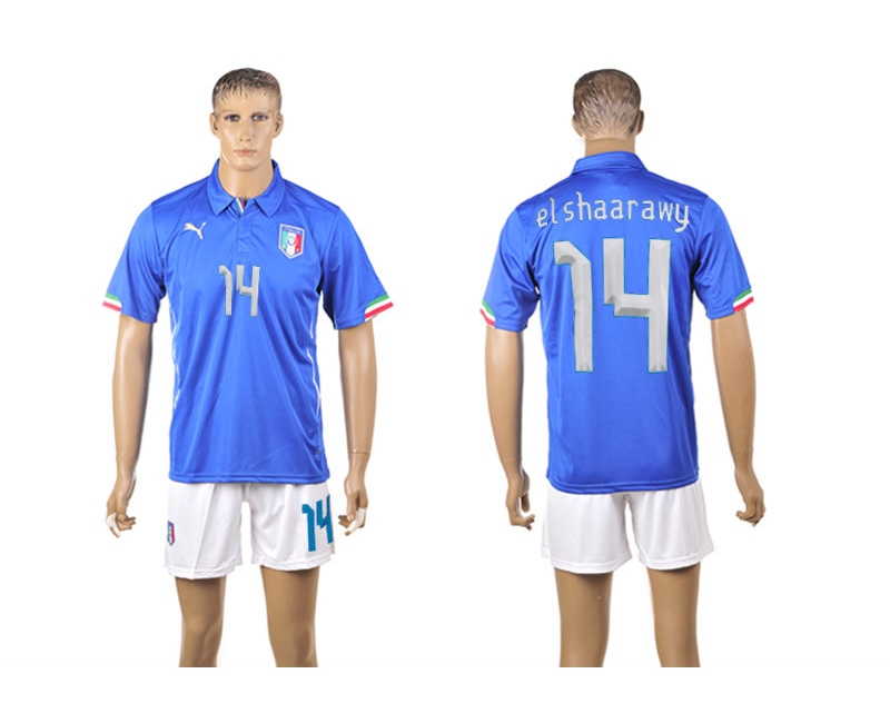Italy 14 Elshaarawy 2014 World Cup Home Soccer Jersey