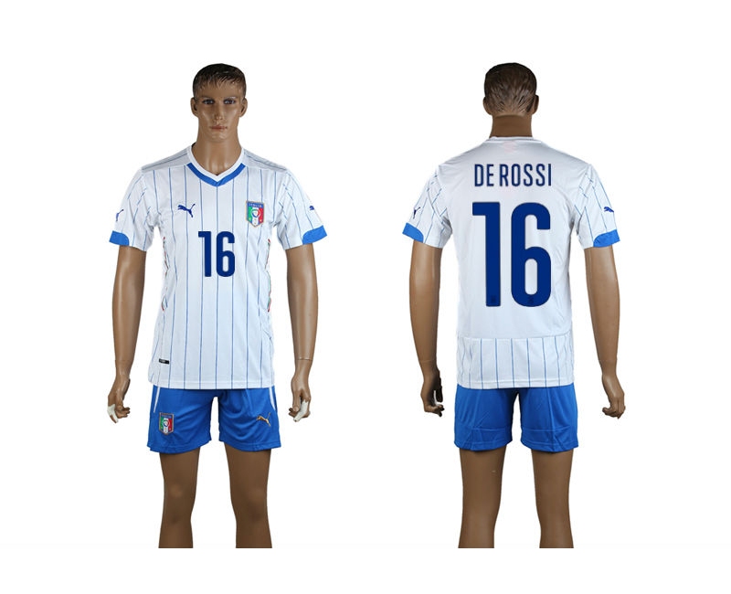 Italy 16 De Rossi 2014 World Cup Away Soccer Jersey