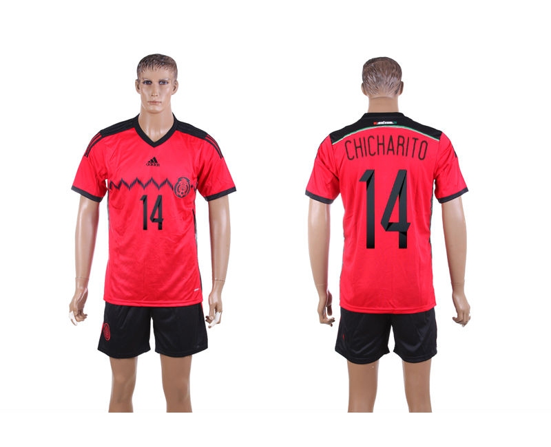 Mexico 14 Chicharito 2014 World Cup Away Soccer Jersey