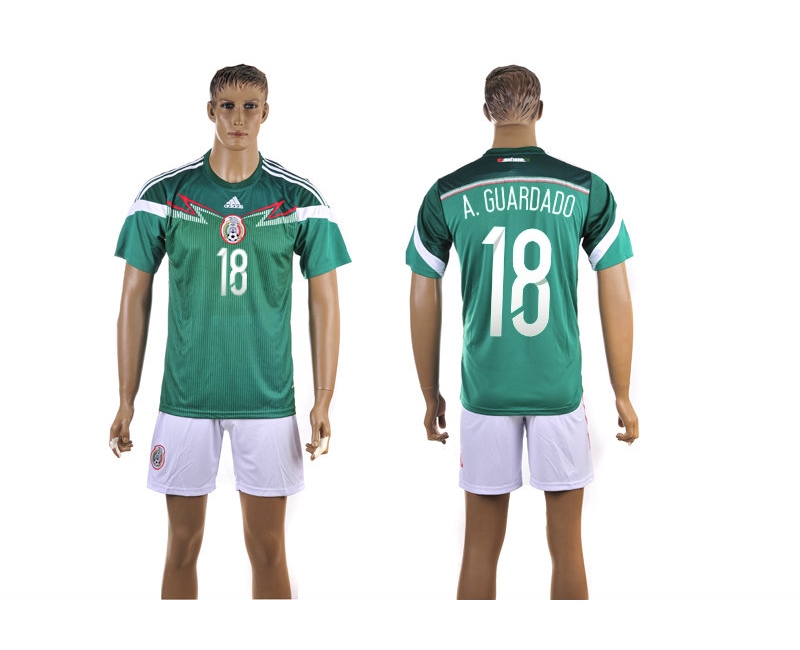 Mexico 18 A.Guardado 2014 World Cup Home Soccer Jersey