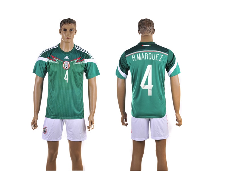 Mexico 4 R.Marquez 2014 World Cup Home Soccer Jersey