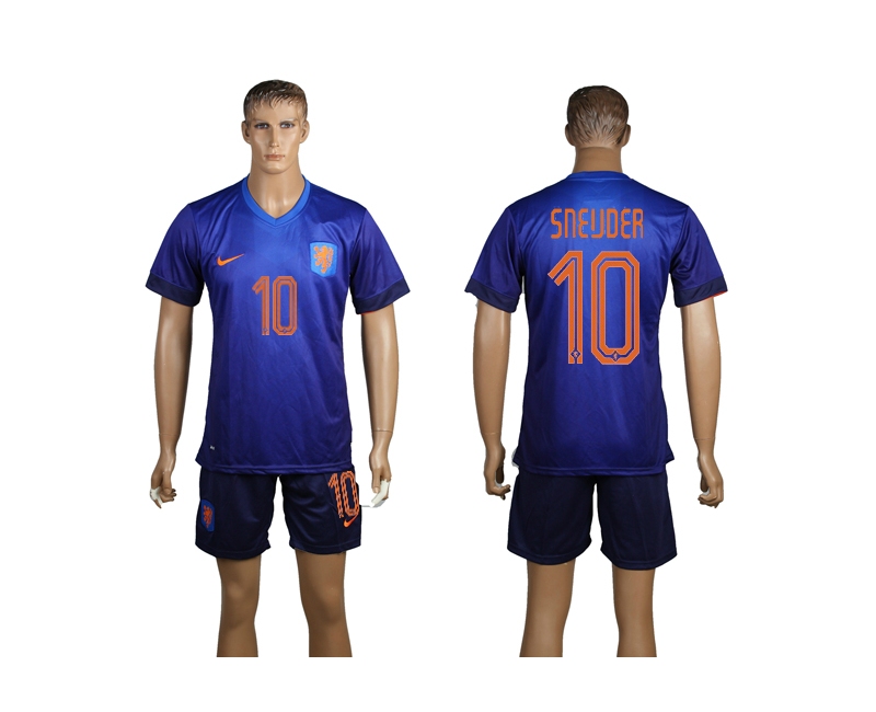 Netherlands 10 Sneijder 2014 World Cup Away Soccer Jersey