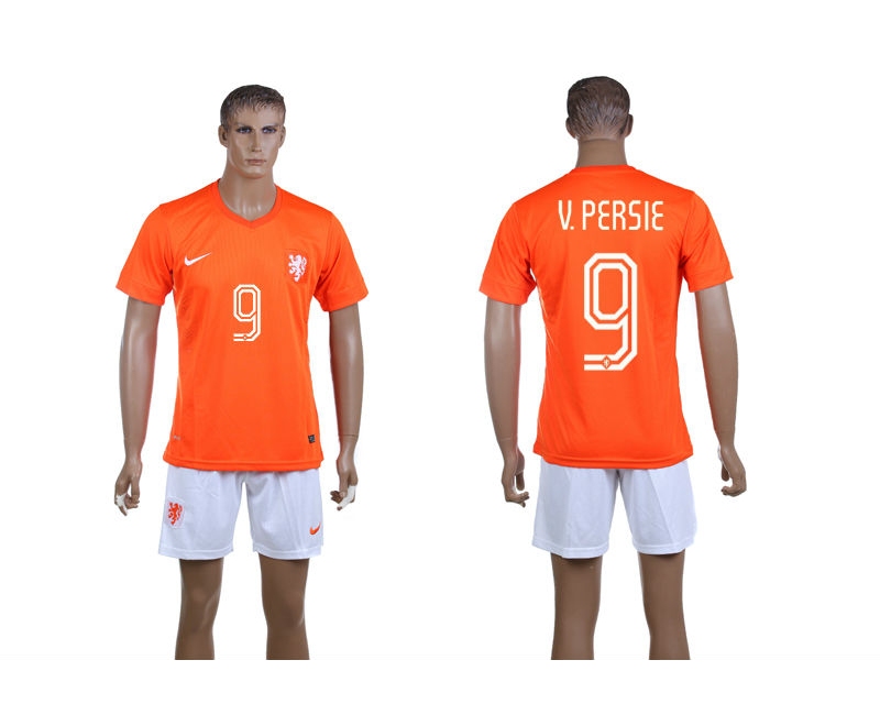 Netherlands 9 V.Persie 2014 World Cup Home Soccer Jersey