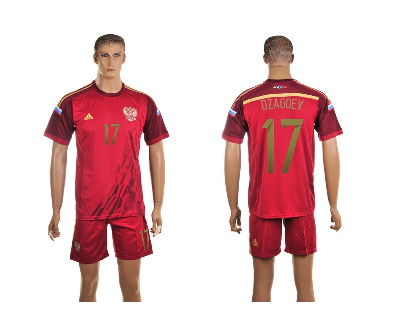 Russia 17 Dzagoev 2014 World Cup Home Soccer Jersey