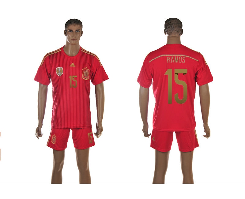 Spain 15 Ramos 2014 World Cup Home Soccer Jersey Spain 15 Ramos 2014 World Cup Home Soccer Jersey