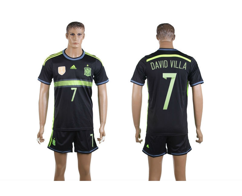 Spain 7 David Villa 2014 World Cup Away Soccer Jersey