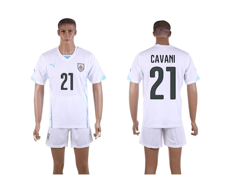 Uruguay 21 Cavani 2014 World Cup Away Soccer Jersey