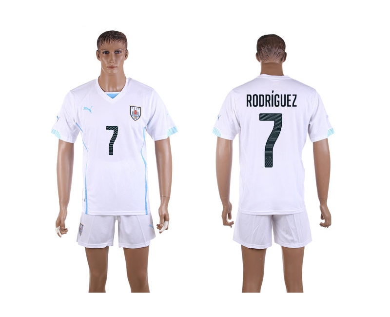Uruguay 7 Rodriguez 2014 World Cup Away Soccer Jersey