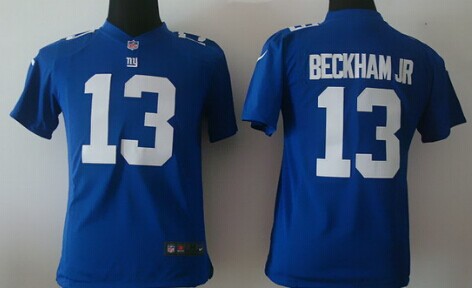 Nike Giants 13 Odell Beckham Jr Blue Youth Game Jersey