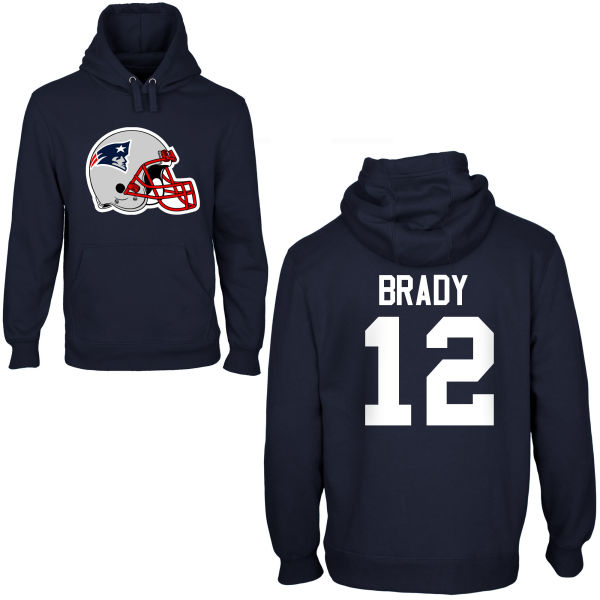 Nike Patriots 12 Brady Navy Blue Pullover Hoodies