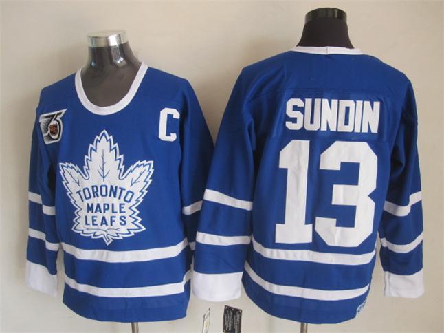 Maple Leafs 13 Sundin Blue NHL 75th Anniversary Jerseys
