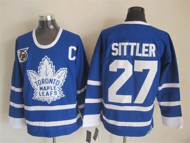 Maple Leafs 27 Sittler Blue NHL 75th Anniversary Jerseys