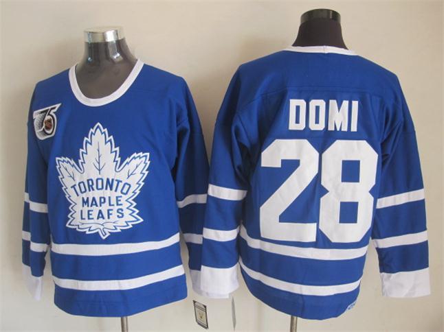 Maple Leafs 28 Domi Blue NHL 75th Anniversary Jerseys