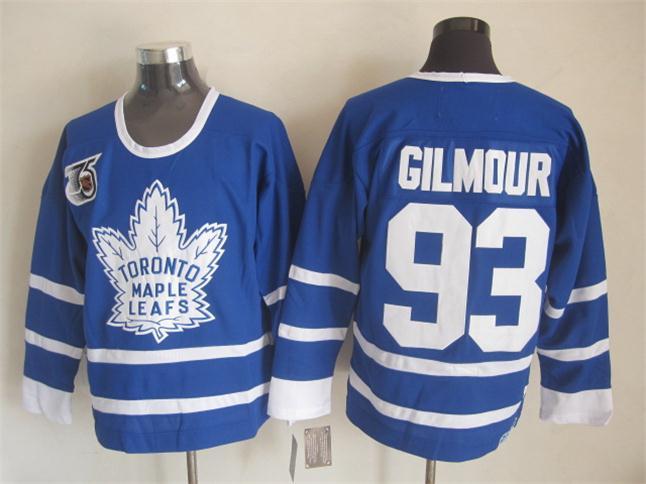 Maple Leafs 93 Gilmour Blue NHL 75th Anniversary Jerseys