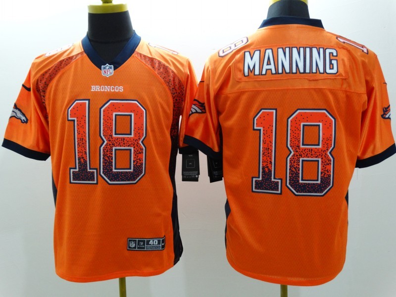 Nike Broncos 18 Manning Orange Drift Fashion Elite Jerseys