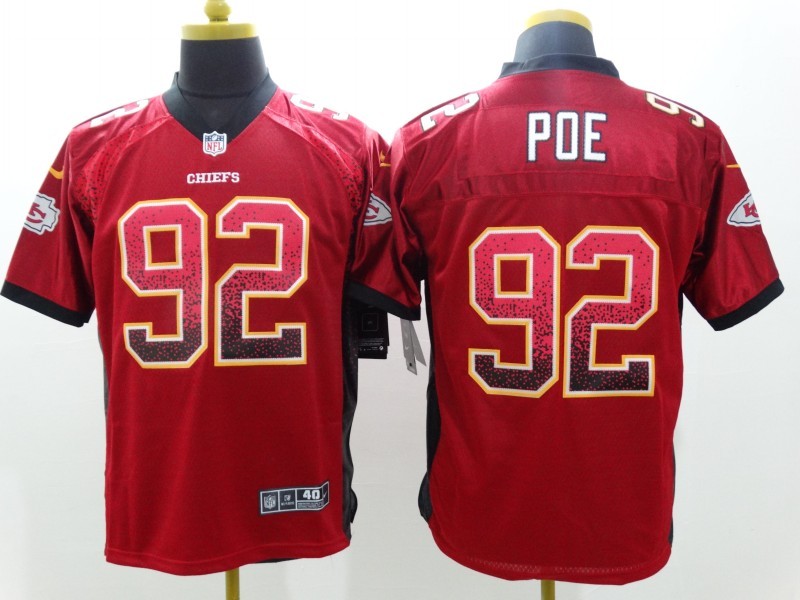 Nike Chiefs 92 Poe Red Drift Fashion Elite Jerseys