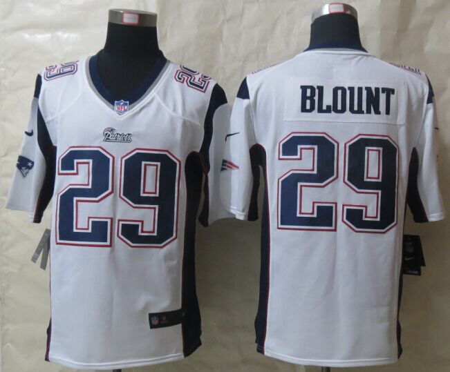 Nike Patriots 29 Blount White Game Jerseys