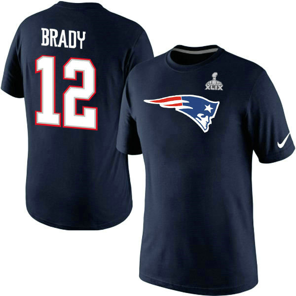 Nike Patriots Blue 2015 Super Bowl XLIX T Shirts2