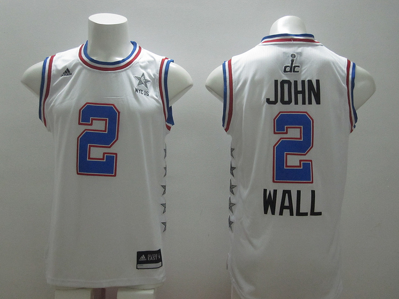 2015 NBA All Star NYC Eastern Conference 2 John Wall White Jerseys