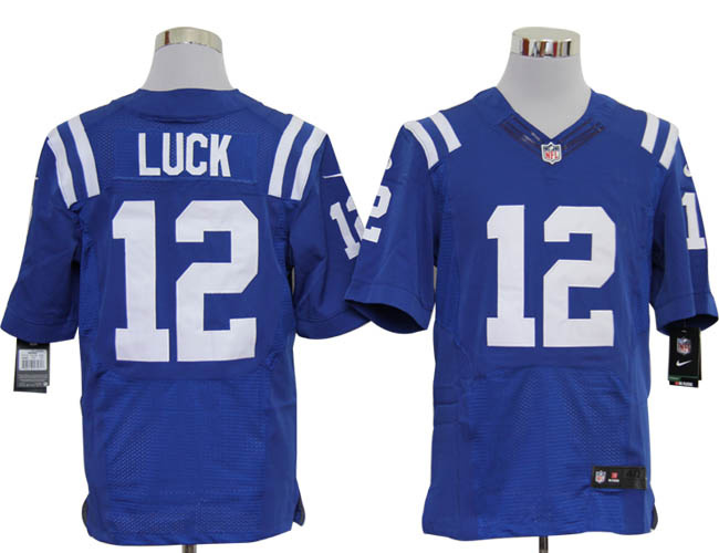 Nike Colts 12 Luck Blue Elite Big Size Jersey