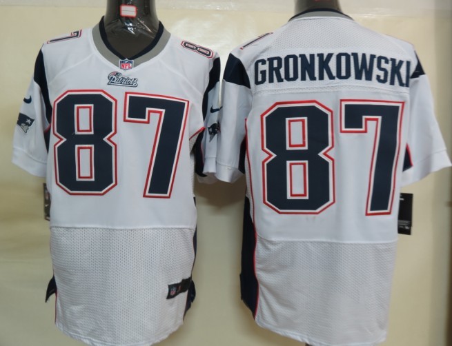 Nike Patriots 87 Gronkowski white elite Big Size Jersey